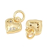 Brass Micro Pave Clear Cubic Zirconia Pendants KK-L275-71D-G-2
