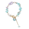 Dyed Natural Trochid Shell/Trochus Shell Chips Beaded Bracelets for Women BJEW-JB13130-02-2
