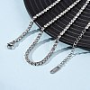 3MM 304 Stainless Steel Rhinestone Cup Chain Necklaces for Women NJEW-G175-01P-02-3