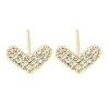 Brass Micro Pave Clear Cubic Zirconia Studs Earring for Women EJEW-S217-A11-1