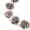 Handmade Millefiori Lampwork & Alloy Heart Beaded Stretch Bracelet BJEW-JB08042-01-4