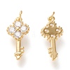 Brass Micro Pave Clear Cubic Zirconia Pendants ZIRC-K086-04G-2