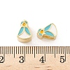 Brass Enamel European Beads KK-B141-28G-3
