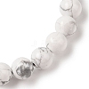 8mm Round Natural Howlite Braided Bead Bracelets BJEW-C067-01B-08-3