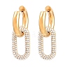 304 Stainless Steel Rhinestone Hoop Earrings EJEW-T057-02G-2