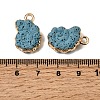Dyed Synthetic Lava Rock Pendants G-P614-05G-09-3