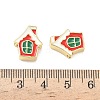 Christmas Brass Enamel Beads KK-I474-G17-3