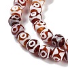 Natural Tibetan 3-Eye dZi Agate Beads Strands G-B084-A09-02-3