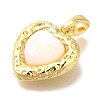 Brass Pave Natural White Shell Pendants KK-K388-78G-2