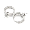 Rhodium Plated 925 Sterling Silver Micro Pave Cubic Zirconia Hoop Earring Findings STER-P051-04P-2