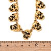 Halloween Skull Alloy Bib Necklaces for Women NJEW-A061-01AG-3