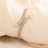Snake Brass Pave Cubic Zirconia Link Chain Bracelets UA5889-4-1