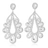 Teardrop Brass with Rhinestone Stud Dangle Earrings FS-WGBB975-04-1