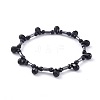 Non-magnetic Synthetic Hematite Beads Stretch Bracelets BJEW-JB04659-03-1