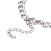 201 Stainless Steel Handcuff Link Bracelet with Curb Chains for Men Women BJEW-TA00172-5