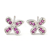 Rack Plating Brass Micro Pave Clear Cubic Zirconia Stud Earrings EJEW-N055-02P-02-RS-1