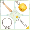 12Pcs Mini Baseball PU Leather Pendant Keychain with Wood Baseball Bat DIY-SP0001-51B-6