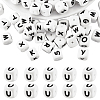 20Pcs White Cube Letter Silicone Beads 12x12x12mm Square Dice Alphabet Beads with 2mm Hole Spacer Loose Letter Beads for Bracelet Necklace Jewelry Making JX432U-1