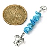 Synthetic Turquoise Chip Pendant Decorations HJEW-JM01321-4