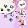 10Pcs 5 Colors Painted Glass Beads Enamel Beads LAMP-YW0001-95-5