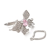 Flower Brass Micro Pave Cubic Zirconia Fold Over Clasps KK-A227-17P-2