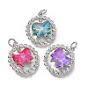 Brass Micro Pave Cubic Zirconia Pendants KK-Q043-07P-1