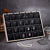 24-Slot Imitation Leather Cover with Wood Necklace Display Trays NDIS-WH0003-011-4