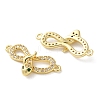 Rack Plating Brass Micro Pave Cubic Zirconia Infinity Snake Connector Charms KK-C084-10B-G-2