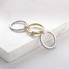 Stainless Steel Micro Pave Clear Cubic Zirconia Stackable Finger Rings WGD96BD-02-4