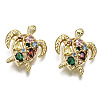 Hollow Brass Micro Pave Colorful Cubic Zirconia Pendants ZIRC-S067-085-NF-1