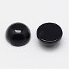 Natural Dyed & Heated Black Agate Cabochons G-F313-01-8mm-1