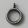 Alloy Crystal Rhinestone Locket Pendants FIND-WH0061-50A-EB-1