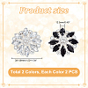 AHADERMAKER 4Pcs 2 Colors Zinc Alloy Rhinestone Ornament Accessories DIY-GA0005-93-2