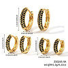 Elegant Brass Pave Cubic Zirconia Hoop Earrings GU7152-9-2