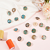 24Pcs 6 Styles 1-Hole Alloy Shank Buttons BUTT-CY0001-44A-4