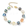 Electroplate Glass Beaded Stretch Bracelets for Women BJEW-JB11213-03-1