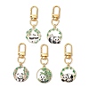 Panda Alloy Enamel Pendant Decoration HJEW-JM02602-2