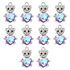 10Pcs Alloy Glass Pendants GLAA-YW0005-41P-03-1