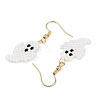 Halloween Theme Ghost Handmade Glass Seed Beaded Dangle Earrings EJEW-MZ00478-5