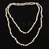 Pearl Beaded Two Tiered Necklaces NJEW-Q282-13-1
