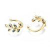 Brass Micro Pave Cubic Zirconia Cuff Earrings X-EJEW-S201-235D-G-NR-3