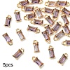 5Pcs Transparent Glass Charms GLAA-YW0004-40D-1