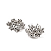 Brass Micro Pave Clear Cubic Zirconia Bead Caps KK-K374-24P-2