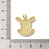 Rack Plating Brass Cubic Zirconia Pendants KK-K385-69G-4