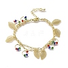Brass Oval Link Multi-strand Bracelets BJEW-U040-01G-4
