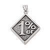 304 Stainless Steel Big Pendants STAS-S122-05AS-1