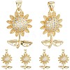 6Pcs Rack Plating Brass Micro Pave Cubic Zirconia Pendants KK-BBC0020-64-1