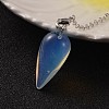 Teardrop Platinum Tone Brass Opalite Dowsing Pendulums X-MAK-M015-03I-2