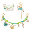 2Pcs Star & Shell Shape 304 Stainless Steel Bag Extender Chains & Pendant Decorations HJEW-OC00342-1