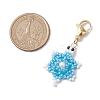 Sea Turtle Glass Seed Beads Pendant Decoration HJEW-MZ00124-01-3